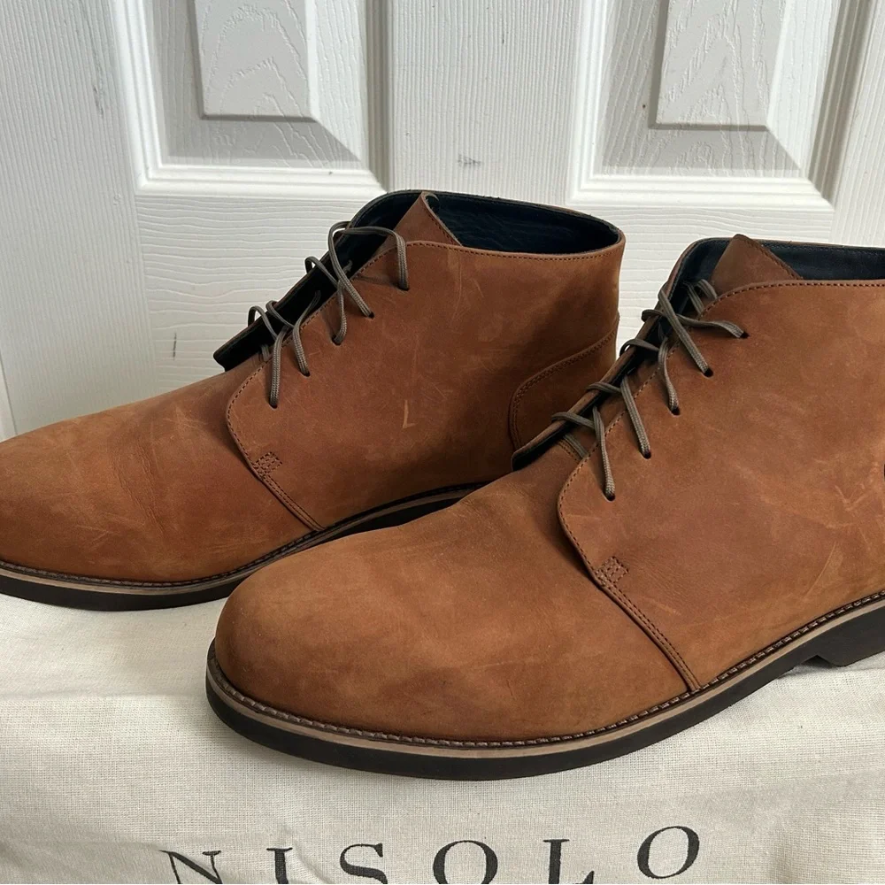 Nisolo Brown Chukka Boots Suede Leather Lace-Up - Picture 6 of 7